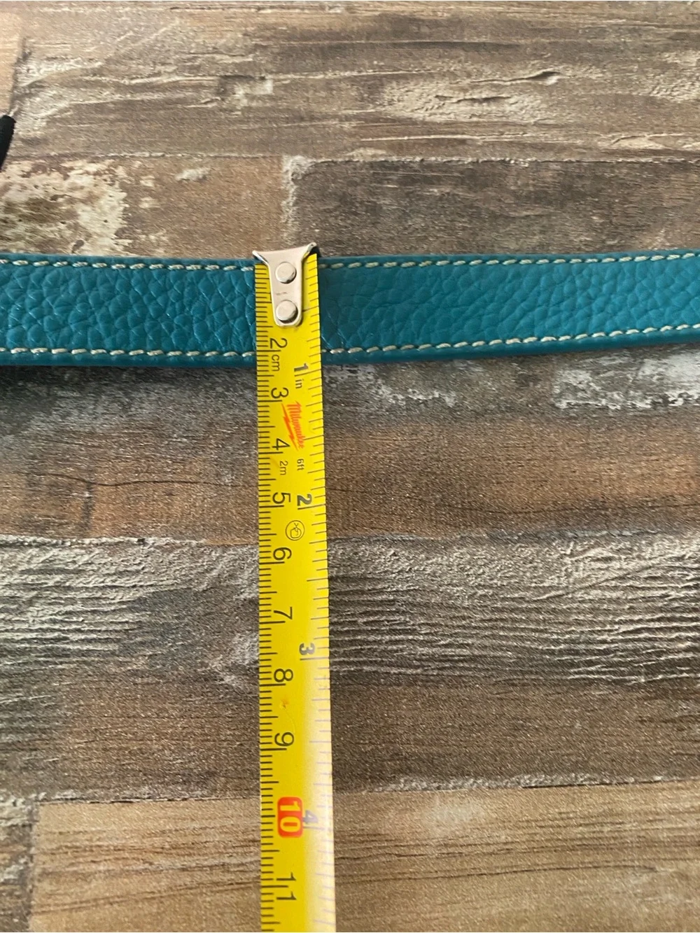 Prada Teal Green Leather Shoulder Strap with Gold Hardware